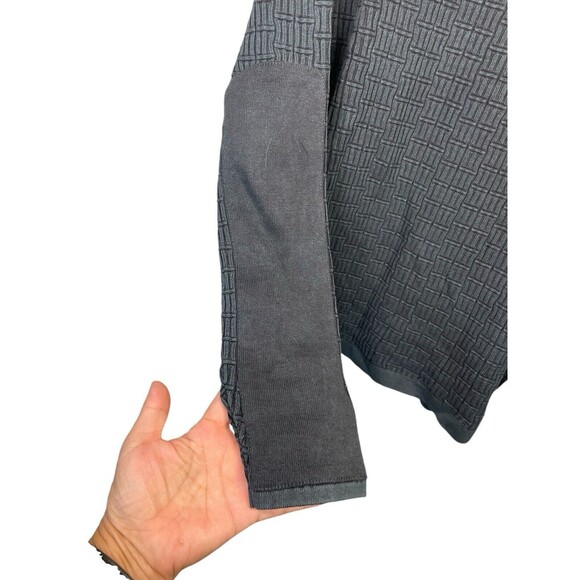 Carbon 2 Cobalt Sweater Mens L Gray Pullover 1/4 Zip Elbow Patches Long Sleeve - Picture 4 of 10